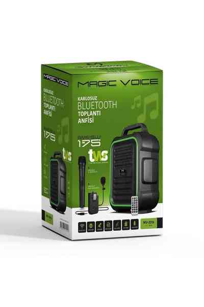 Magicvoice MV-2016 Max 175W USB-SD-BT Siyah 1E-1Y Mikrofonlu Aktif Hoparlör - Görsel 3