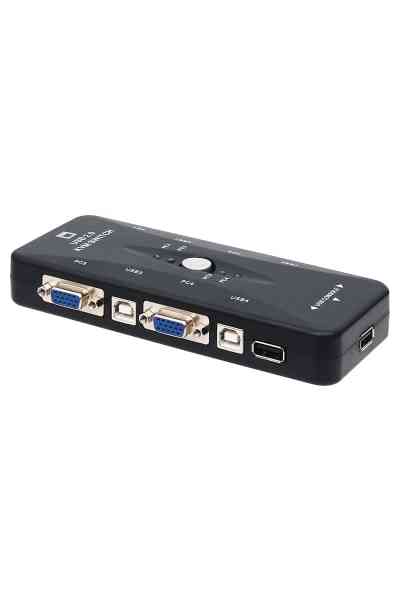 PowerMaster PM-15166 4 Kanal VGA KVM Switch (4 Bilgisayarı Tek Elden Yönetin) - Görsel 2