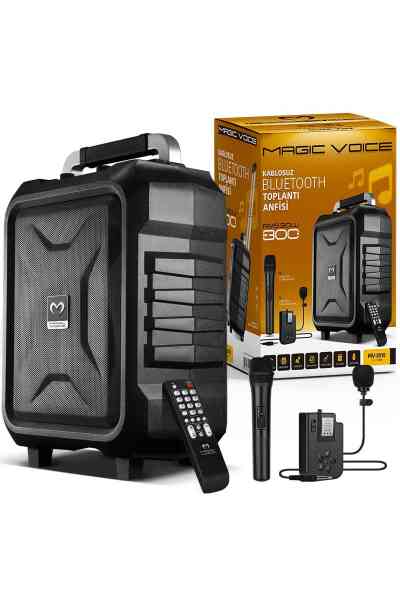 Magicvoice MV-2015 Max 300W USB-SD-BT Siyah 1E-1Y Mikrofonlu Aktif Hoparlör - Görsel 3