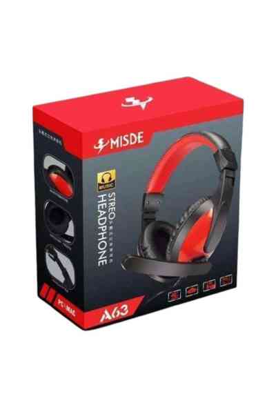 Magicvoice A63 Misde 3.5 Mm Aux Girişli Stereo Mikrofonlu Kulak Üstü Oyuncu Kulaklık - Görsel 2