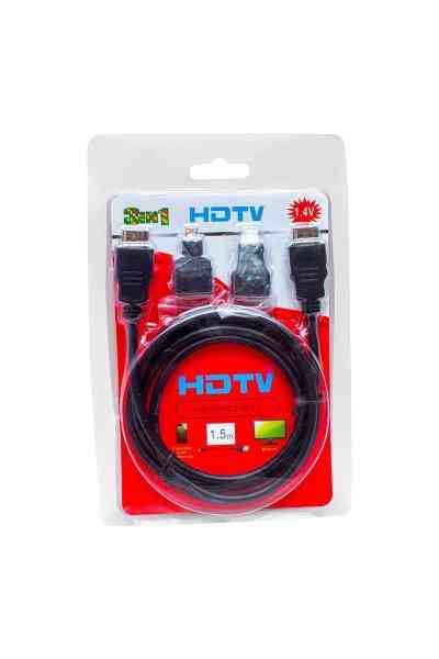 Powermaster HDMI Kablo 3in1 Set 1.5 Metre (HDMI+Micro HDMI+Mini HDMI) - Görsel 3