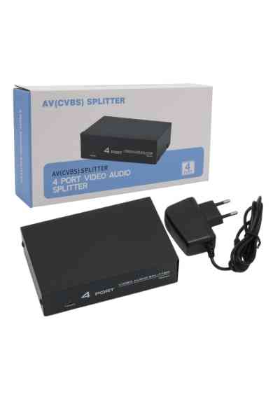 Powermaster AV-104 4 Port Video Audio Splitter - Görsel 3
