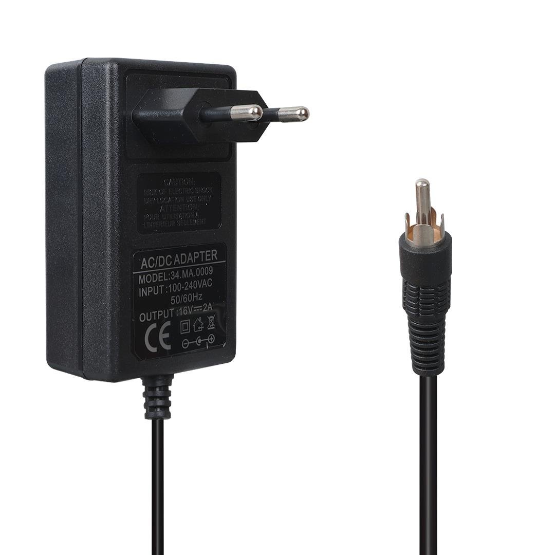 Powermaster PM-4735 16 Volt - 2 Amper Tos Fişli Rca Uçlu Priz Tipi Santral Adaptörü