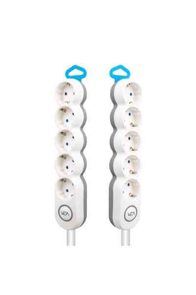 Vea 5'li Kablolu Anahtarlı 1,5 Metre Akım Korumalı Grup Priz VE-2S5S - Görsel 2