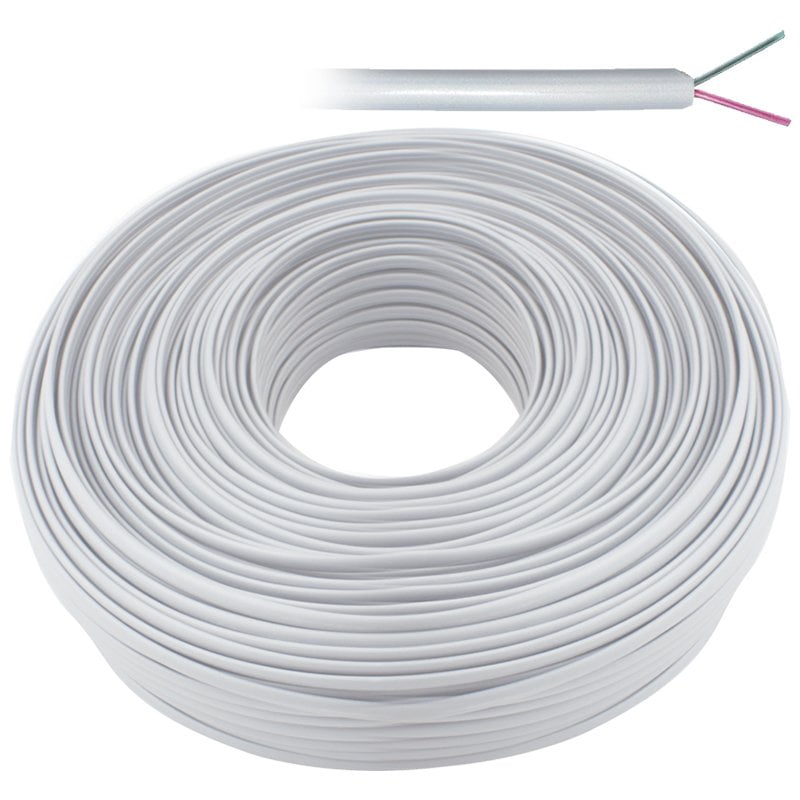 Telefon Kablo 2'li Gri Flat Köken 100 Metre