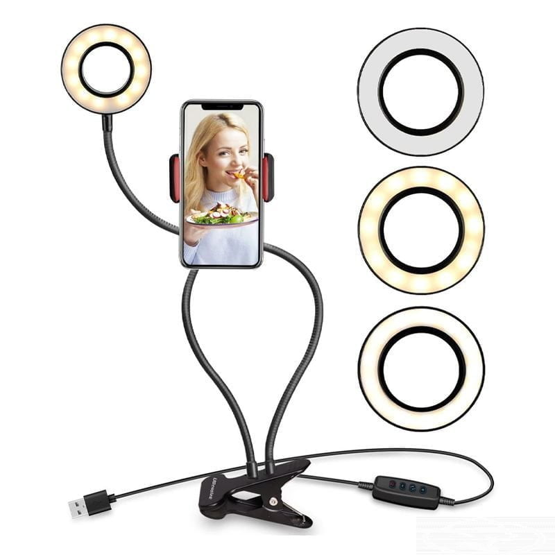 Powermaster 2 in 1 Selfie Işıklı Telefon Tutacağı