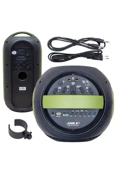 Shile SL-2019A El Mikrofonlu-Kumandalı USB/SD/BT Işıklı Taşınabilir Şarjlı Seyyar Anfi - Görsel 2