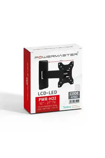 Powermaster PWR-H22 10''-27'' Tek Kollu Kilitli Hareketli TV Duvar Askı Aparatı - Görsel 3
