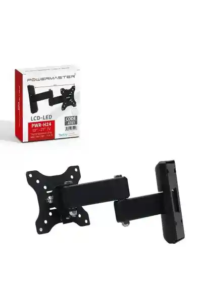 Powermaster PWR-H24 10''-27'' Çift Kollu Kilitli Hareketli TV Duvar Askı Aparatı - Görsel 2