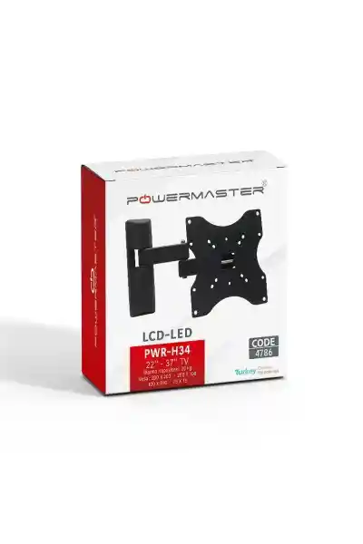 Powermaster 22''-37'' Çift Kollu Kilitli Hareketli Duvar Askı Aparatı PWR-H34 - Görsel 2