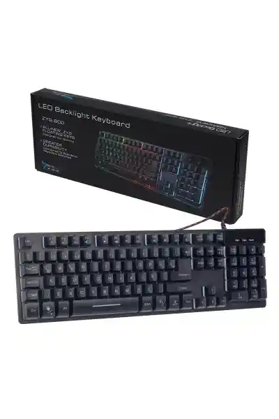 Hello HL-18744 Usb Kablolu Metal Kasa Mekanik Hisli RGB Işıklı Oyuncu Gaming Klavye - Görsel 3