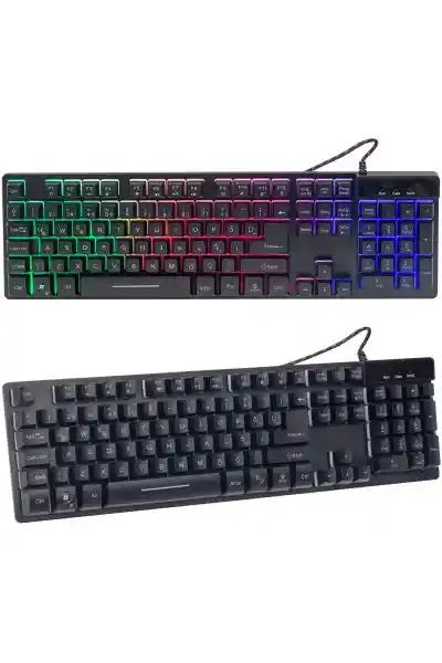 Hello HL-18744 Usb Kablolu Metal Kasa Mekanik Hisli RGB Işıklı Oyuncu Gaming Klavye - Görsel 6