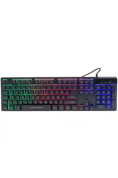 Hello HL-18744 Usb Kablolu Metal Kasa Mekanik Hisli RGB Işıklı Oyuncu Gaming Klavye - Görsel 4