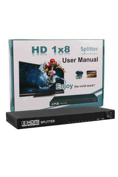PowerMaster PM-14218 1 Giriş 8 Çıkış Port 1080P FHD HDMI Dağıtıcı Splitter (8'li Çoklayıcı) - Görsel 4