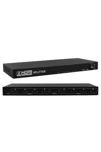 PowerMaster PM-14218 1 Giriş 8 Çıkış Port 1080P FHD HDMI Dağıtıcı Splitter (8'li Çoklayıcı)