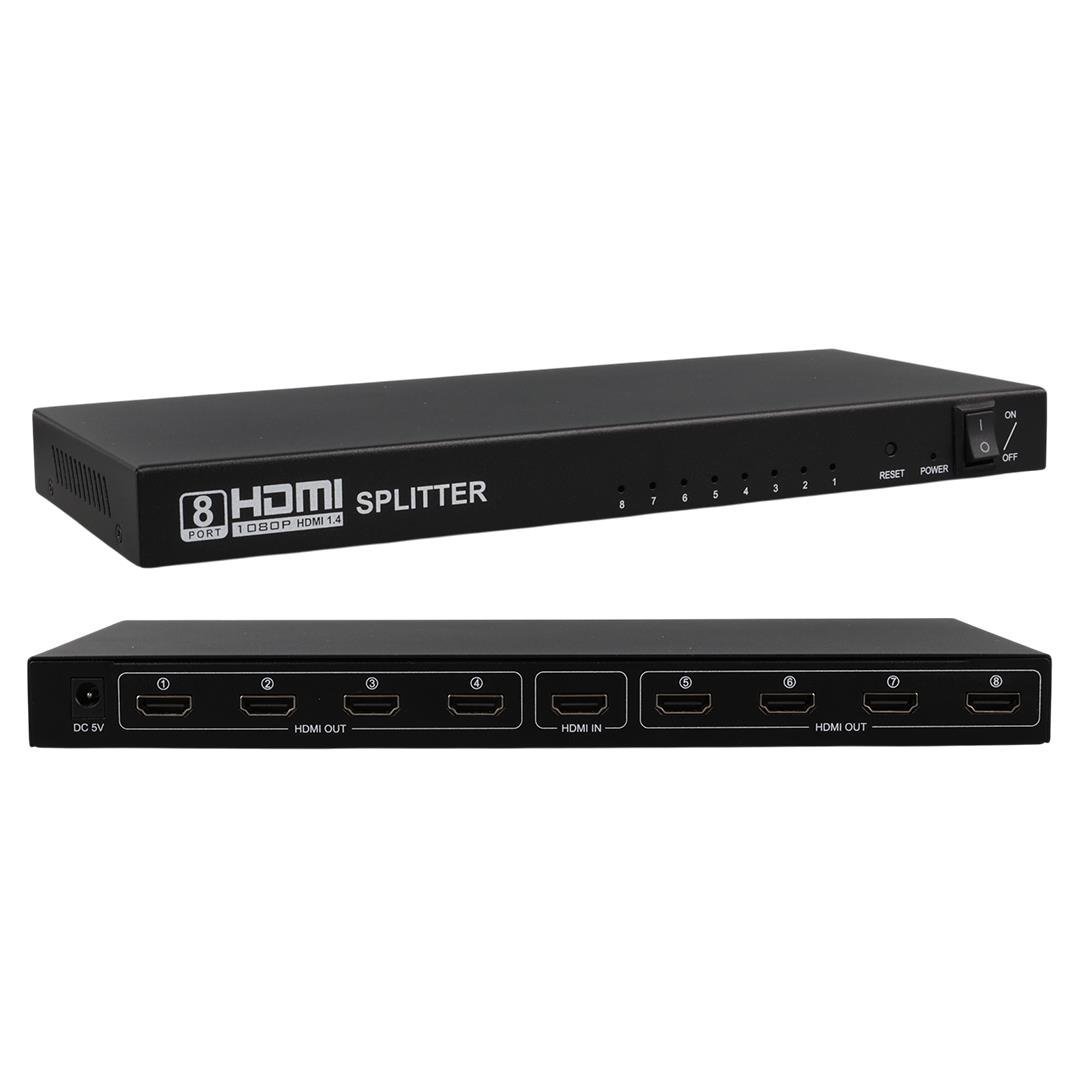 PowerMaster PM-14218 1 Giriş 8 Çıkış Port 1080P FHD HDMI Dağıtıcı Splitter (8'li Çoklayıcı)