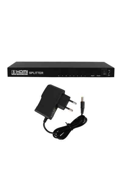 PowerMaster PM-14218 1 Giriş 8 Çıkış Port 1080P FHD HDMI Dağıtıcı Splitter (8'li Çoklayıcı) - Görsel 3