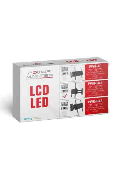 Powermaster PWR-H41 22''-55'' Çift Kollu Kilitli Hareketli Duvar Askı Aparatı - Görsel 2