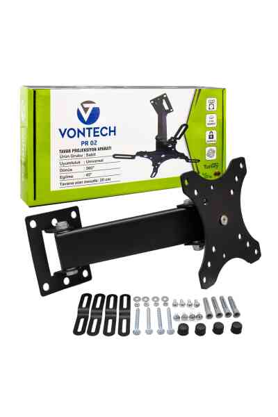 Vontech PR-02 20 Cm 360° Teleskopik Tavan Projeksiyon Askı Aparatı - Görsel 3