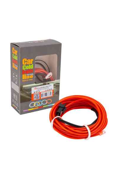 Powermaster PM-6076 5 Metre 5 Volt USB Adaptörlü Neon Kırmızı İp Aydınlatma - Görsel 3