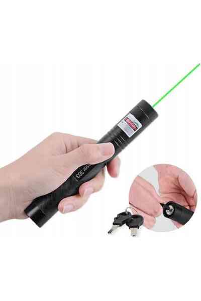 PowerMaster OM-1201 18650 Pilli Şarjlı Anahtar Emniyetli Yeşil Lazer Pointer (50 KM) - Görsel 3