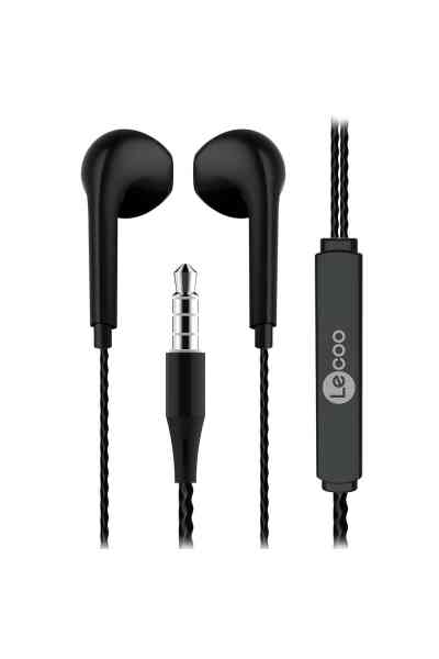 Lenovo Lecoo EH104B 3.5 Mm Jacklı Kablolu Kulak İçi Mikrofonlu Kulaklık Siyah - Görsel 3