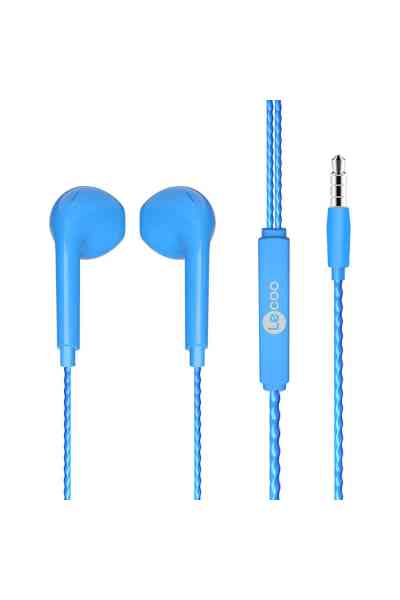 Lenovo Lecoo EH104BL 3.5 Mm Jacklı Kablolu Kulak İçi Mikrofonlu Kulaklık Mavi - Görsel 2