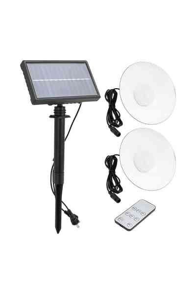 Powermaster XF-707-2 Kumandalı Solar Panelli 2 Power Ledli Çiftli Projektör Lambası XF-707-2