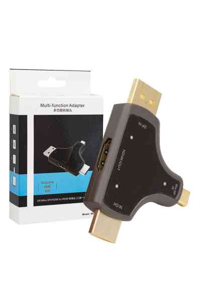 Powermaster Mini DP+DP+HDMI To HDMI 4K Çevirici