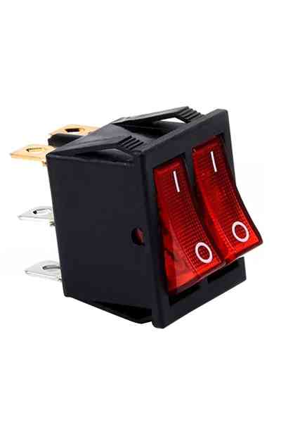 İkili Soba Anahtarı Işıklı Kırmızı