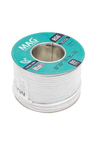 Mag Rg6/U6 1.00 Mm Ccs Makaralı 64*0.12 Tel 100 Metre Anten Kablosu - Görsel 2