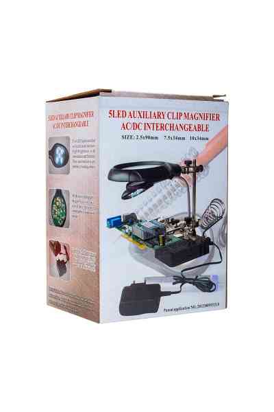 Powermaster MG-16129C Büyüteç - Havya Standı Adaptörlü (4.2V-500mA) - Görsel 2