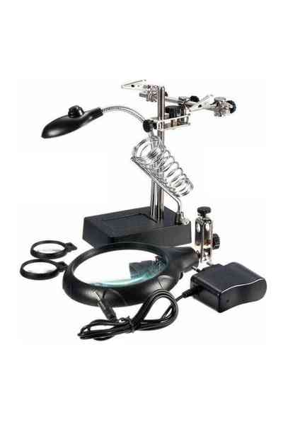 Powermaster MG-16129C Büyüteç - Havya Standı Adaptörlü (4.2V-500mA) - Görsel 3