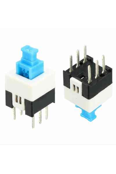 Tactile Push Button On - Off Anahtarlı Switch 7x7 Mm 6 Bacaklı Kilitli