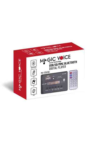 Magicvoice MV-14907 USB-SD-AUX-Bluetooth Mikrofonlu Kumandalı Ekranlı Oto Teyp Çevirici Dijital Player Board - Görsel 2