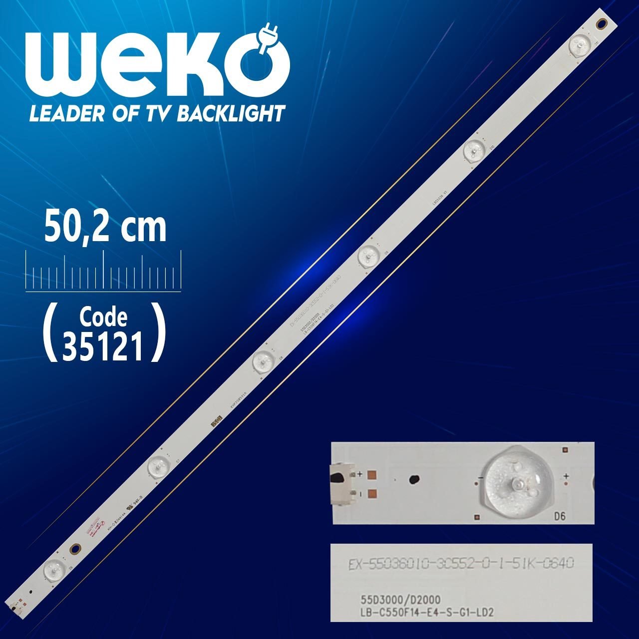 49D1000/C1000 - LB-C490F13-E2-L-G1-LD1-SİCHUAN - LB49002 V0 - 50.2 Cm 6 Ledli - WK-365 Led Tv Bar