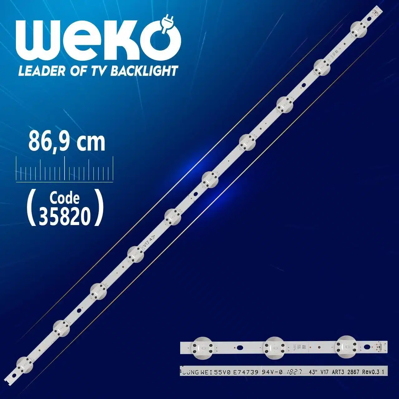 43'' V17 ART3 2867 LG430DQE(FLM1) LG 43VH6100-CB 6916L-2867A 6916L-2867B Tv Led Bar