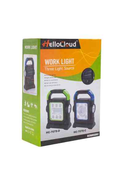 Powermaster HC-7078-C Üç Çalışma Modlu Şarjlı Cob Ledli Taşınabilir Solar Panelli Lamba - Görsel 3