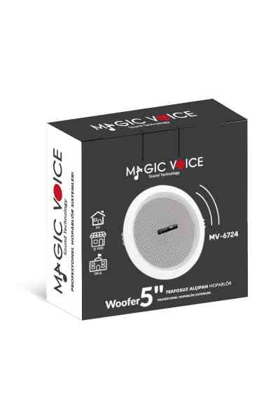 Magicvoice 5'' 13 Cm 8 Ohm 6 W Beyaz Alçıpan Trafosuz Hoparlör MV-6724 - Görsel 3