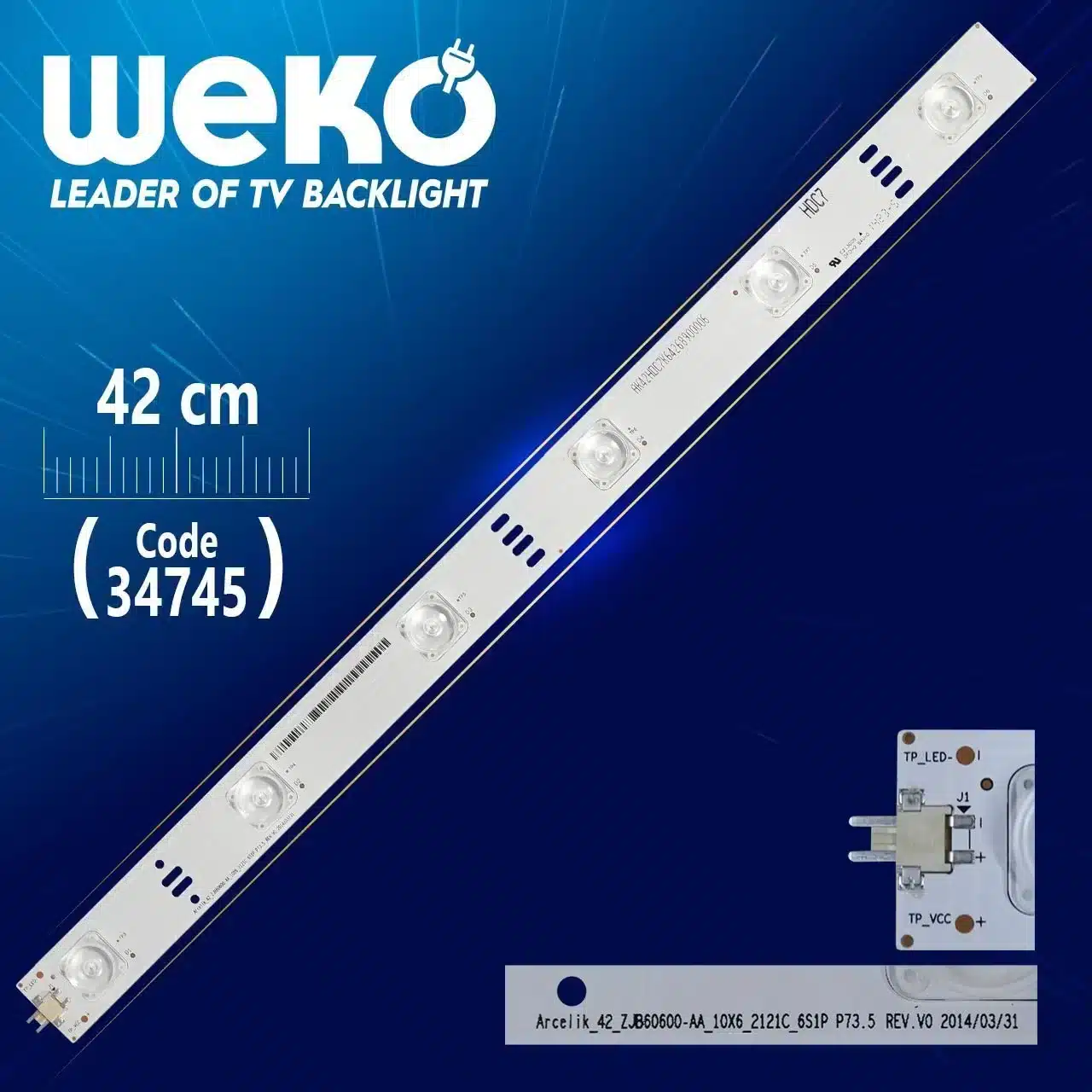 ARCELİK_42_ZJB60600-AA_10X6_2121C_6S1P P73.5 REV.V0 - 42 Cm 6 Ledli - WK-46 Led Tv Bar