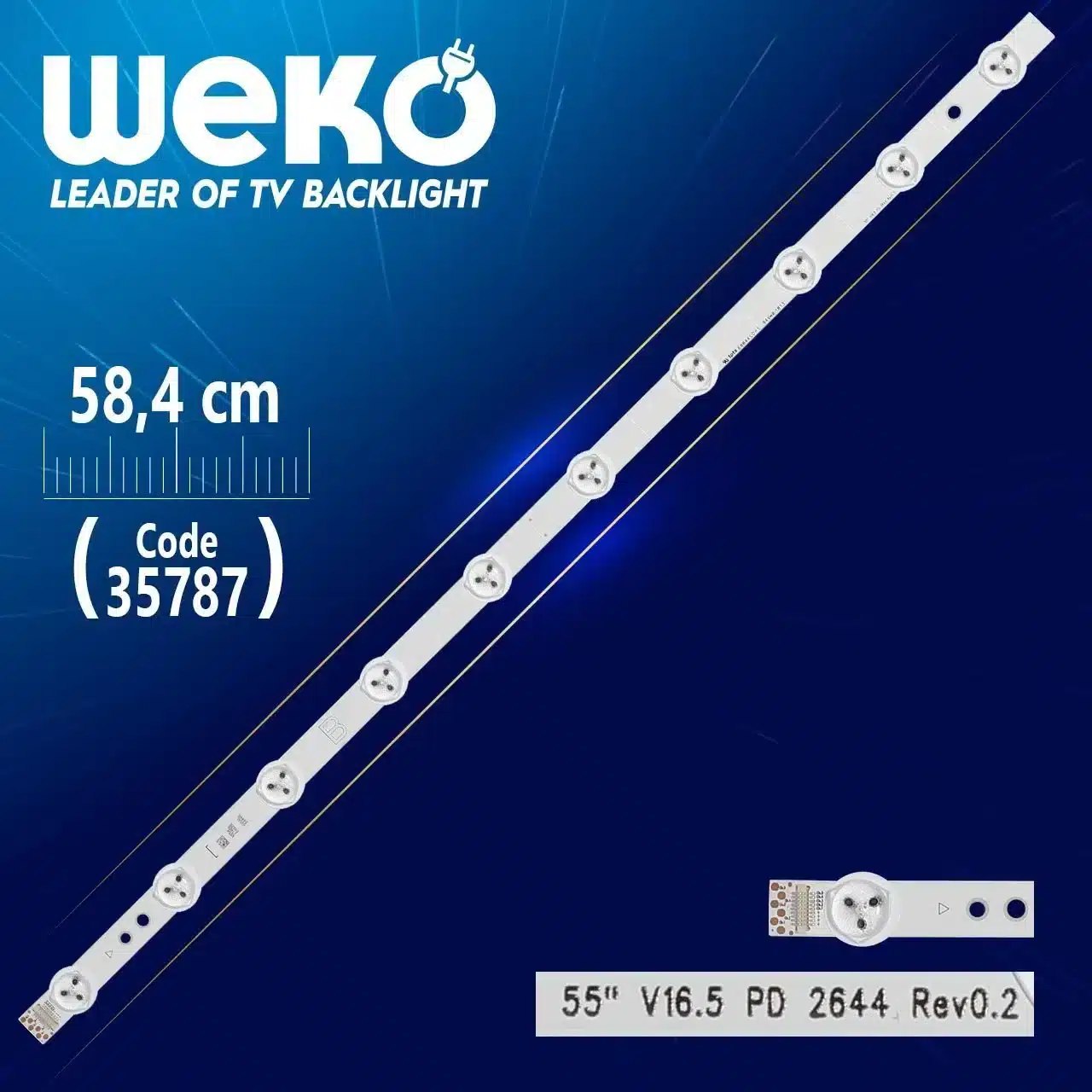 55'' V16.5 PD 2644 REV0.2 - B TYPE - 58.4 Cm 10 Ledli - WK-1254 Led Tv Bar