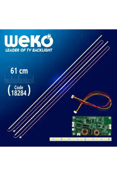 55'' Universal E-Led 69 Ledli (7020) 610mm 360-450ma 72-75v Çift Led+Sürücü+Kablo Takım Wk-0367 Tv Led Bar