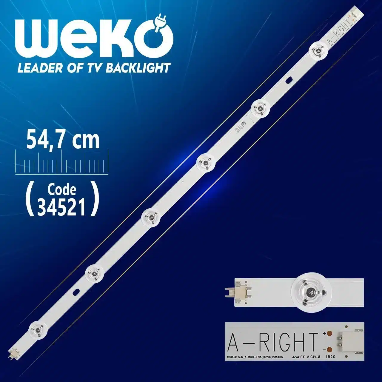 490DLED_SLIM_A-RIGHT-TYPE_REV06 - 54.7 Cm 6 Ledli - WK-74 Led Tv Bar