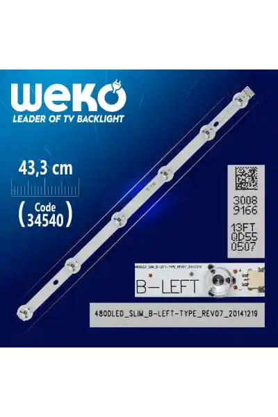 480DLED_SLIM_B-LEFT-TYPE_REV07 - 6 Ledli - 43.3 CM - (WK-618) Tv Led Bar