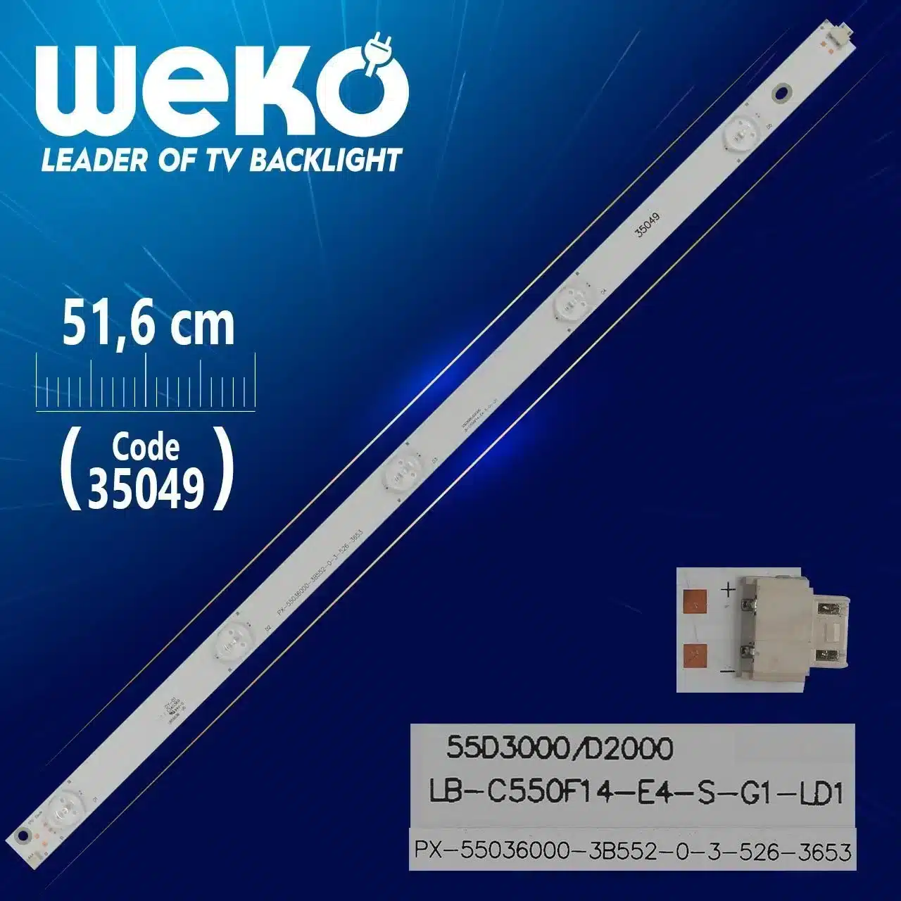 LB-C550F14-E4-S-G1-LD1 - LB55036 V0 - 51.6 Cm 5 Ledli - WK-226/WK-232 Led Tv Bar