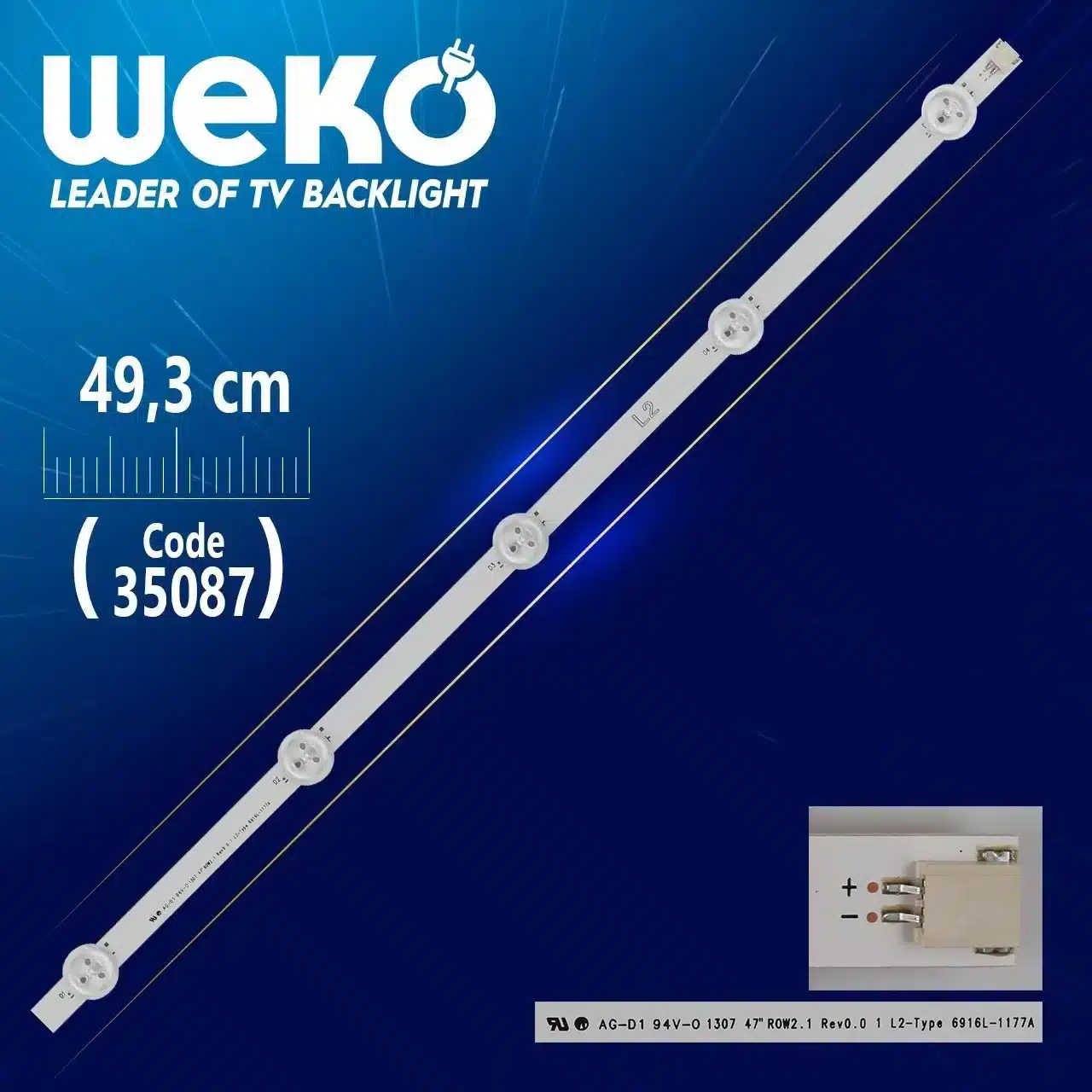 47'' V14 DRT REV0.2 1 L2 - TYPE - ( 5 Ledli ) 49.3 Cm - ( WK-843 ) Tv Led Bar