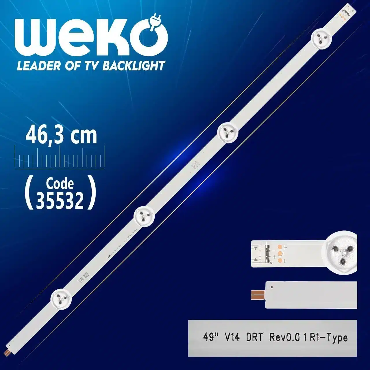 49'' V14 DRT REV0.0 1 R1-TYPE - 46.3 Cm 4 Ledli - WK-1065 Led Tv Bar