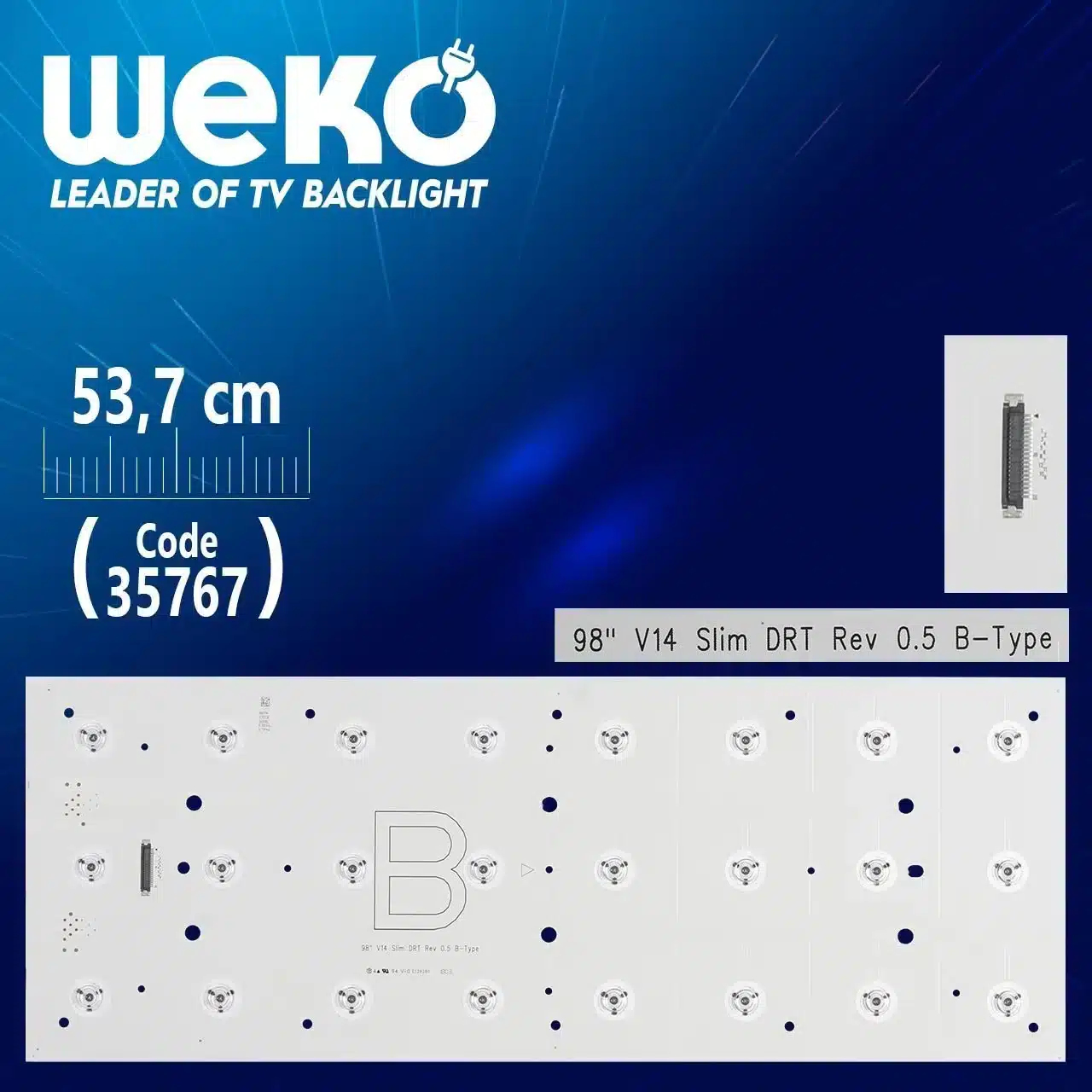 98'' V14 SLİM DRT REV 0.5 B-TYPE - 53.7 Cm 24 Ledli - WK-1235 Led Tv Bar