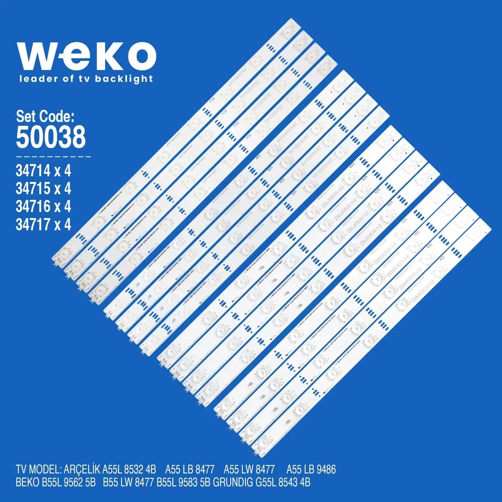 Arçelik A55L 8532 4B 55'' inç 16 Adet Tv Led Bar