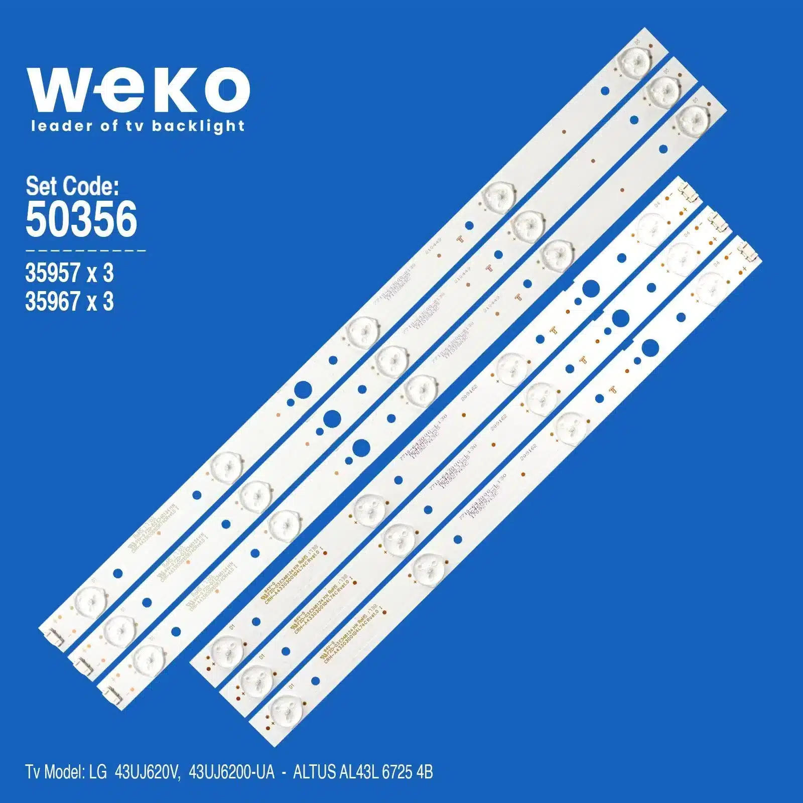 Altus Al43L 6725 4B 43'' inç 6 Adet Tv Led Bar